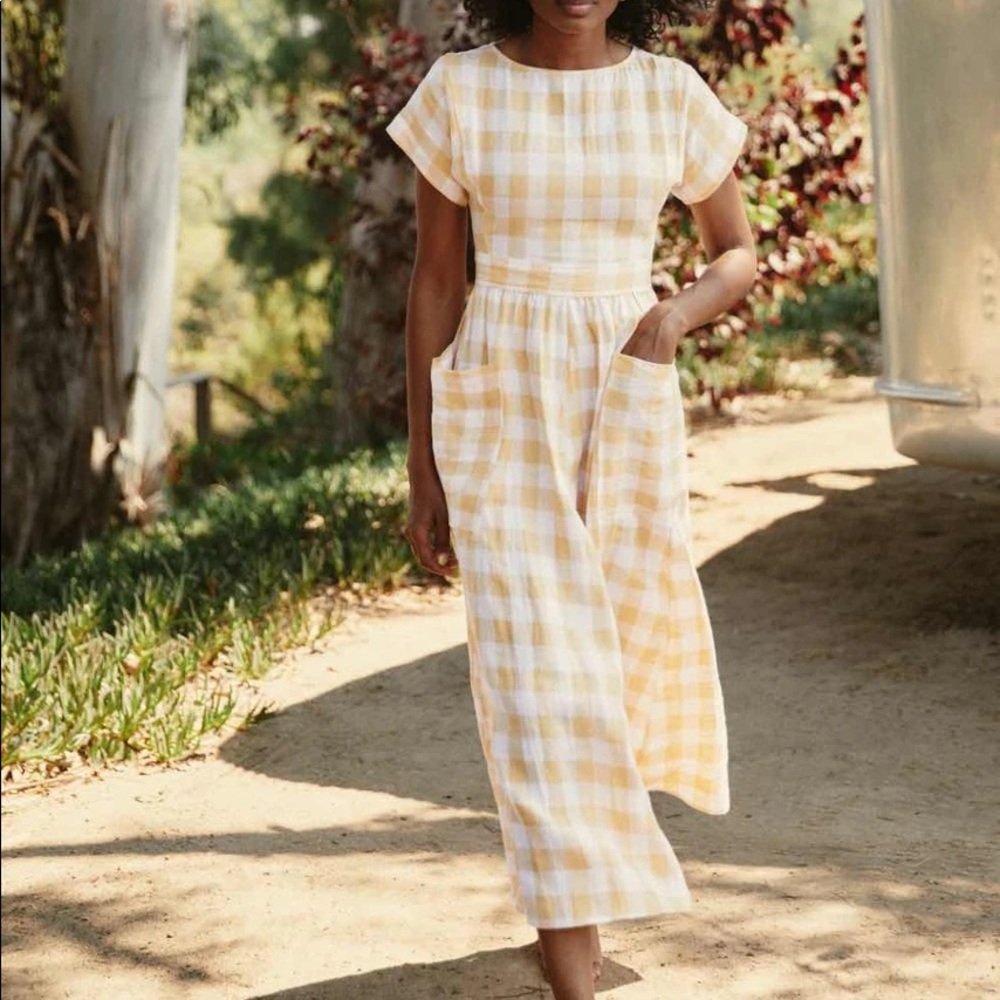 NWT Christy Dawn Jane Dress in Lemon Plaid